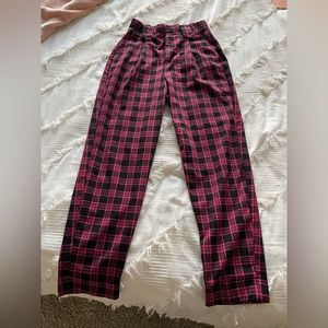 Bershka Plaid Trouser Pants